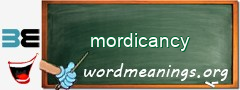 WordMeaning blackboard for mordicancy